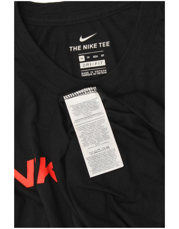 NIKE Mens Dri Fit Graphic T-Shirt Top XS Black Polyester