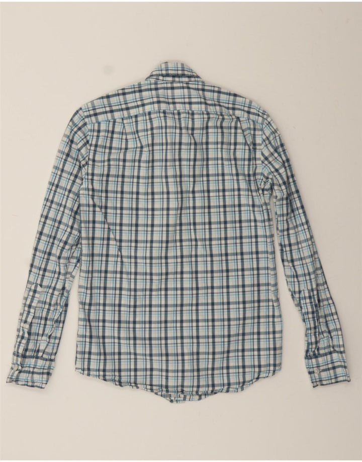 J. CREW Mens Flex Washed Slim Shirt Small Blue Check Cotton Vintage J. Crew and Second-Hand J. Crew from Messina Hembry 