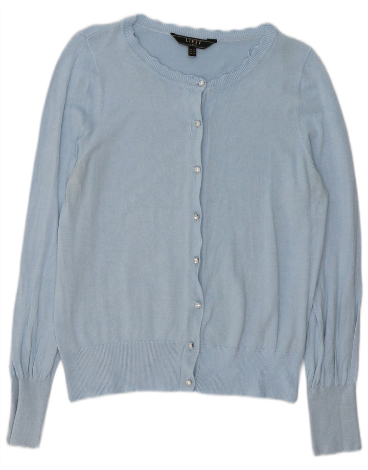 LIPSY Womens Cardigan Sweater UK 12 Medium Blue Viscose
