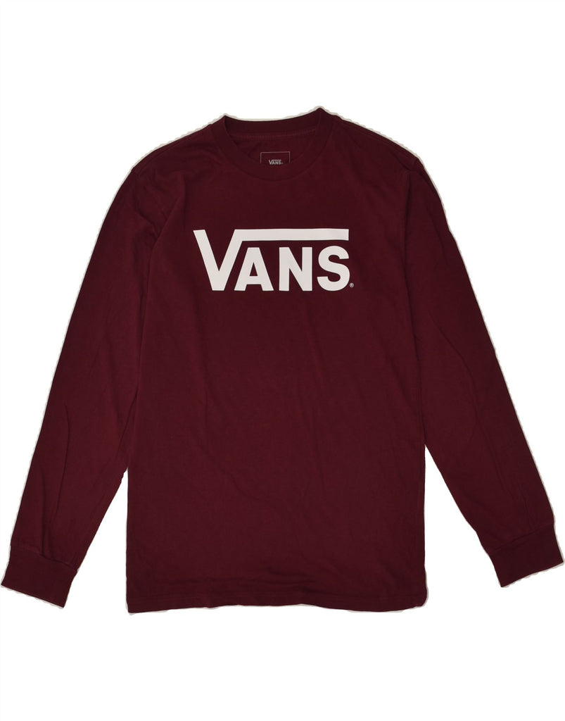 VANS Mens Classic Fit Graphic T-Shirt Long Sleeve Small Burgundy | Vintage Vans | Thrift | Second-Hand Vans | Used Clothing | Messina Hembry 