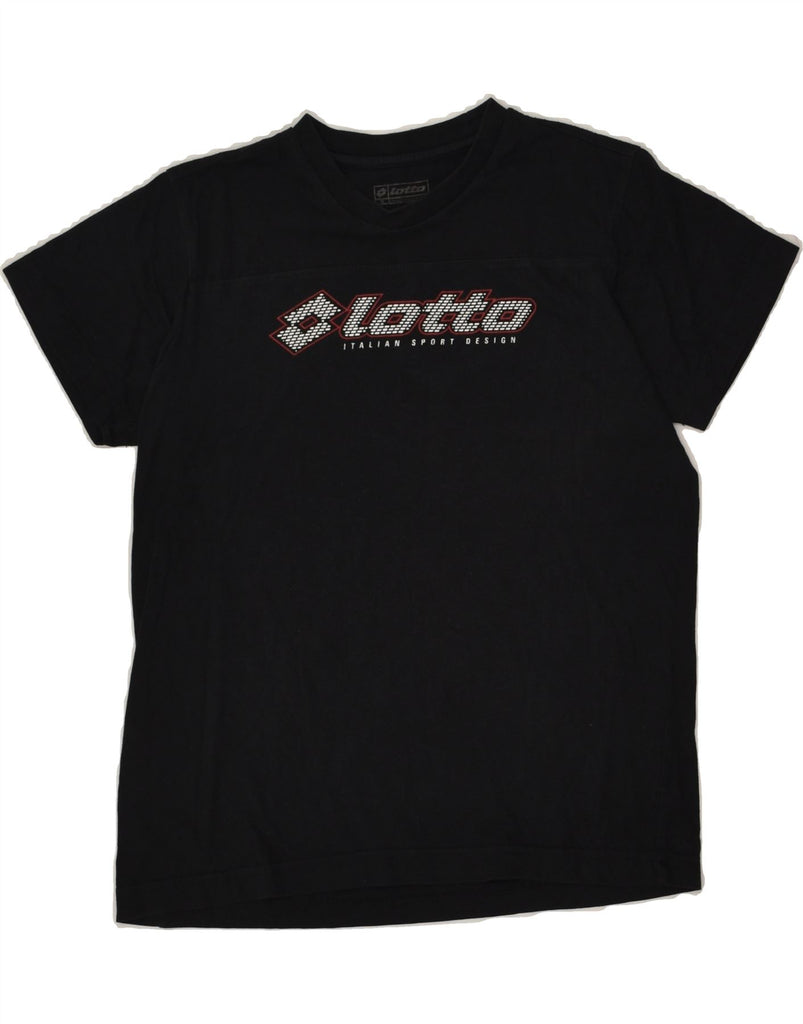 LOTTO Boys Graphic T-Shirt Top 11-12 Years Medium Black Cotton | Vintage Lotto | Thrift | Second-Hand Lotto | Used Clothing | Messina Hembry 