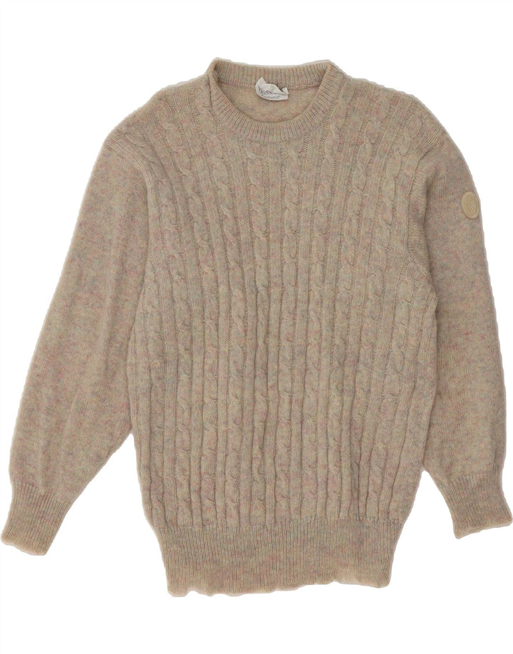 TRUSSARDI Womens Crew Neck Jumper Sweater UK 16 Large Beige Vintage Trussardi and Second-Hand Trussardi from Messina Hembry 
