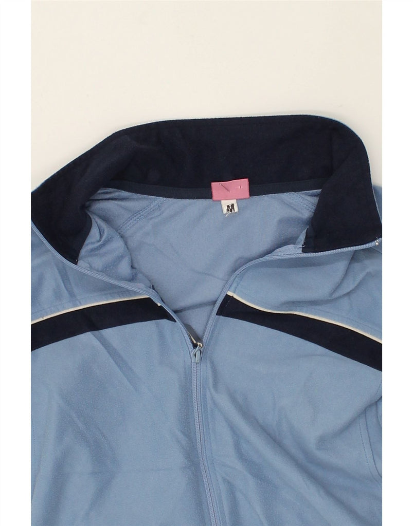 ASICS Womens Tracksuit Top Jacket UK 12 Medium Blue Polyester | Vintage Asics | Thrift | Second-Hand Asics | Used Clothing | Messina Hembry 