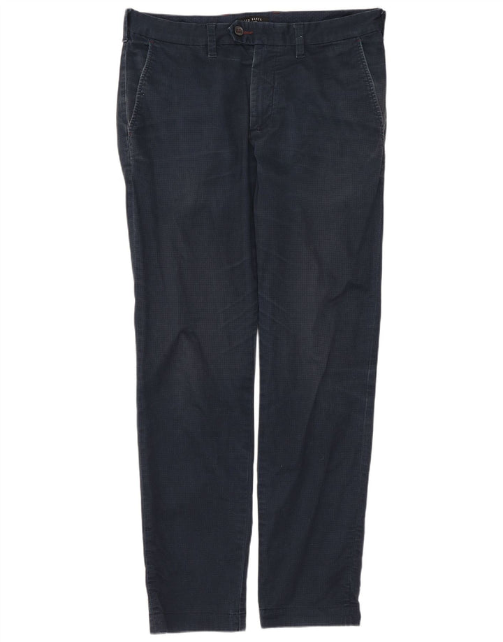 Ted Baker Mens Slim Suit Trousers W30 L29 Navy Blue Cotton