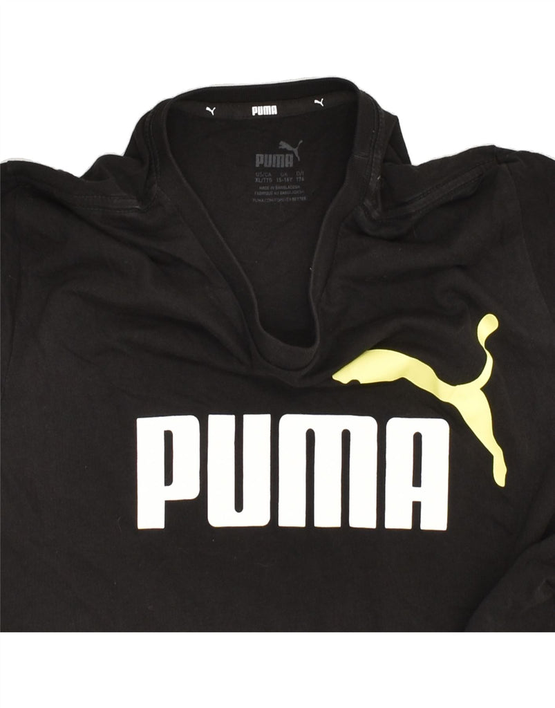 PUMA Boys Graphic T-Shirt Top 15-16 Years XL  Black Cotton | Vintage Puma | Thrift | Second-Hand Puma | Used Clothing | Messina Hembry 