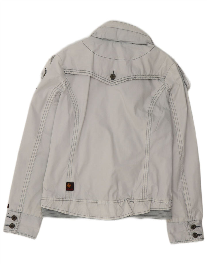 KHUJO Womens Military Utility Jacket UK 14 Large Blue Cotton