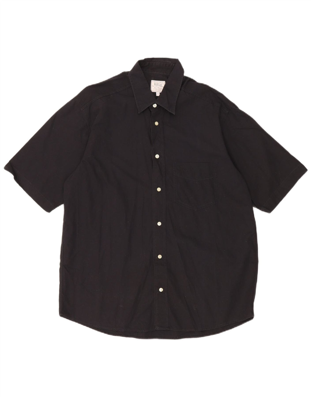 Rifle Mens Short Sleeve Shirt Large Black Cotton
