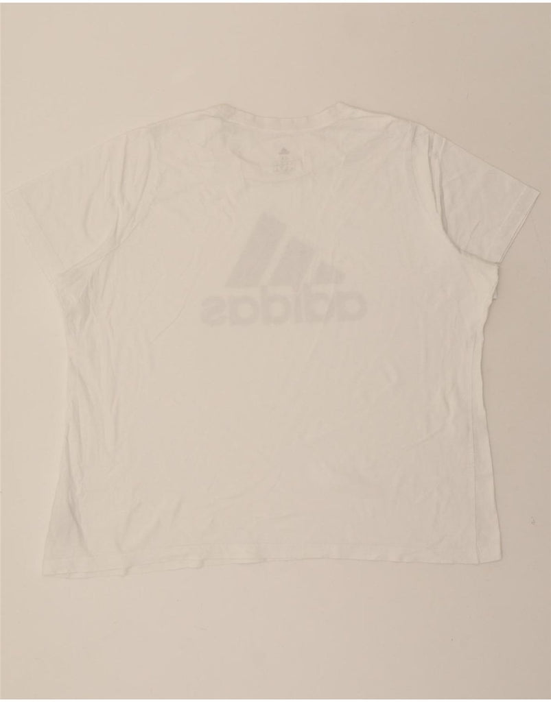 ADIDAS Womens Oversized Graphic T-Shirt Top UK 32/34 4XL White Cotton Vintage Adidas and Second-Hand Adidas from Messina Hembry 