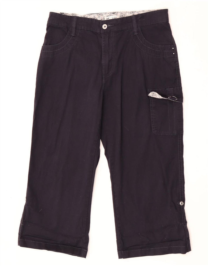 Lee Womens Capri Cargo Trousers US 8 Medium W30 L20 Navy Blue Cotton
