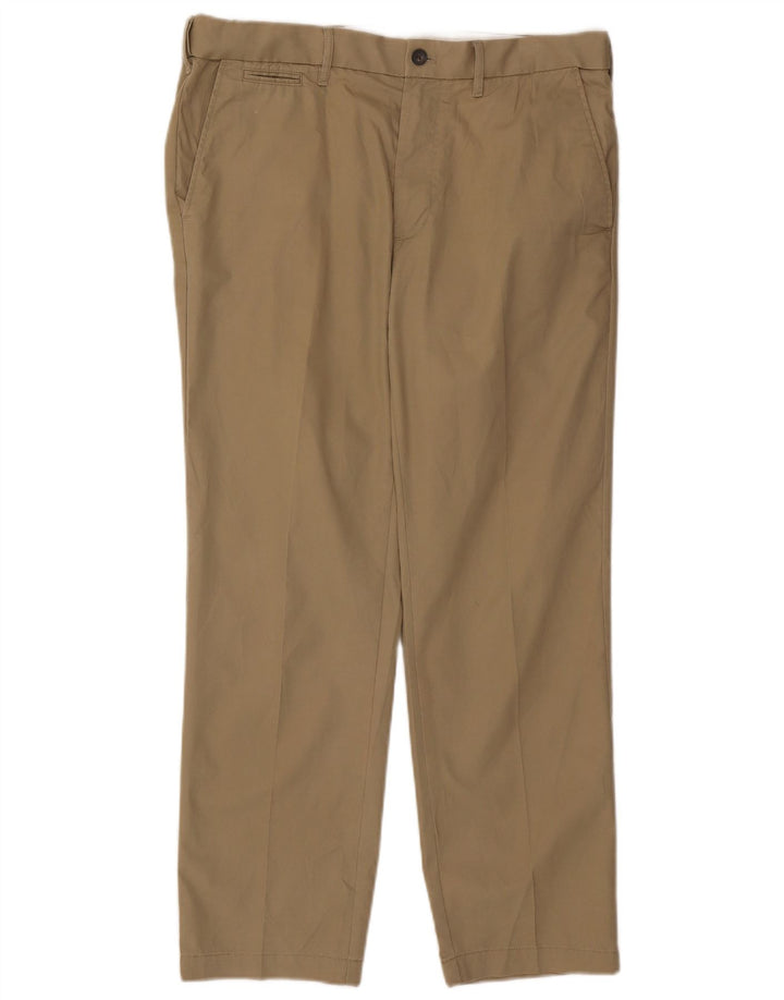 Marks & Spencer Mens Regular Fit Chino Trousers W36 L29 Beige Cotton