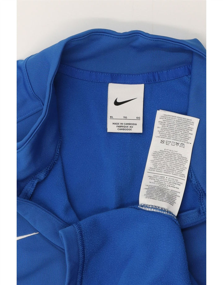 NIKE Womens Zip Neck Pullover Tracksuit Top UK 18 XL Blue Polyester