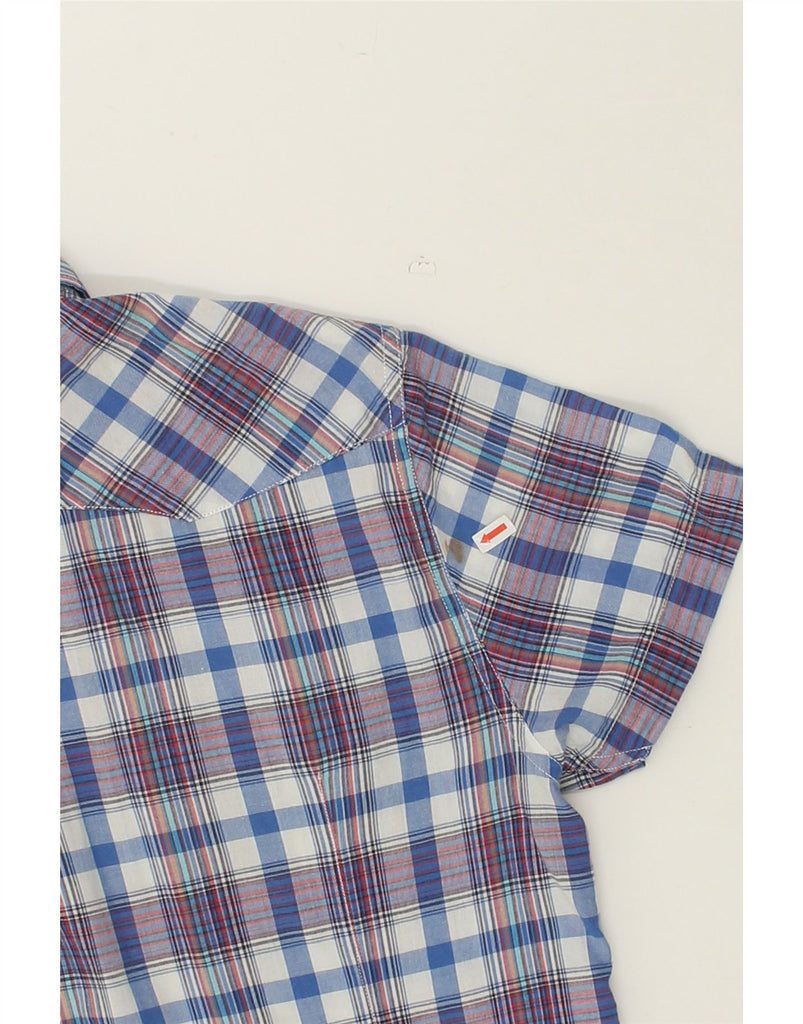 LEE Mens Rider Short Sleeve Shirt XL Blue Check Cotton | Vintage Lee | Thrift | Second-Hand Lee | Used Clothing | Messina Hembry 