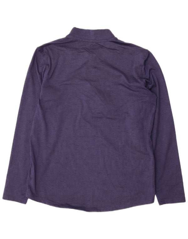 Puma Mens Zip Neck Top Long Sleeve Small Blue Colourblock Polyester
