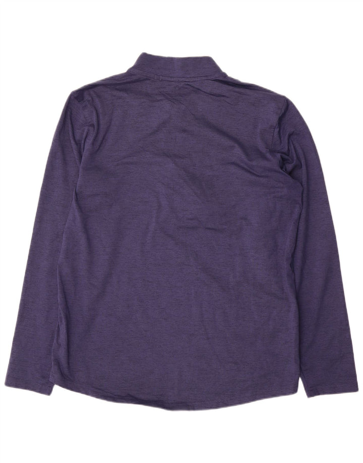 Puma Mens Zip Neck Top Long Sleeve Small Blue Colourblock Polyester
