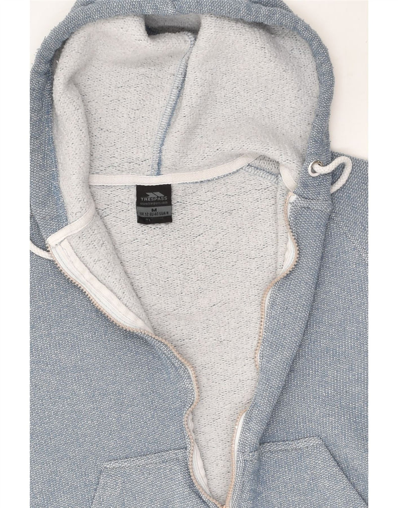 TRESPASS Womens Zip Hoodie Sweater UK 12 Medium Blue Cotton | Vintage Trespass | Thrift | Second-Hand Trespass | Used Clothing | Messina Hembry 