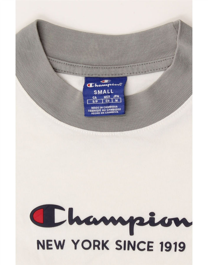 Champion Womens Graphic T-Shirt Top UK 10 Small White