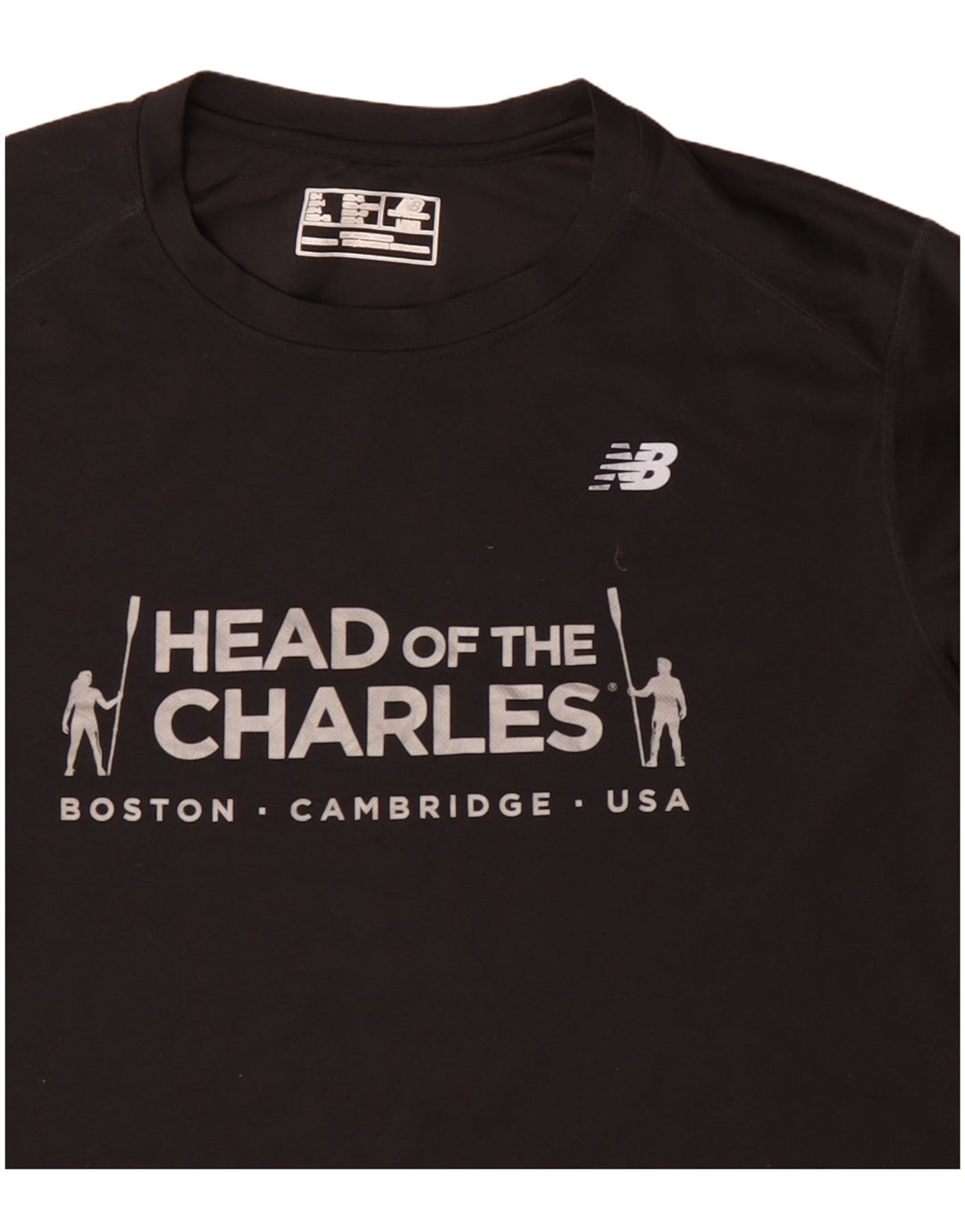 New Balance Mens Boston Graphic Top Long Sleeve Large Black