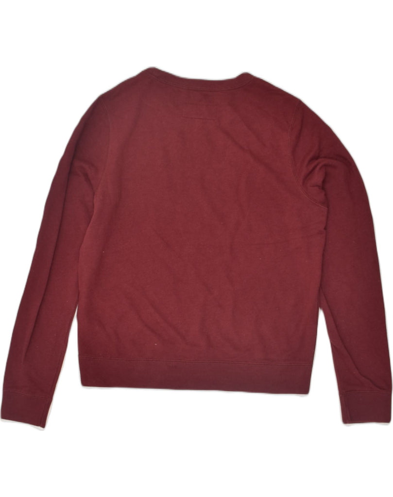 JACK WILLS Womens Graphic Sweatshirt Jumper UK 12 Medium  Burgundy Cotton | Vintage Jack Wills | Thrift | Second-Hand Jack Wills | Used Clothing | Messina Hembry 