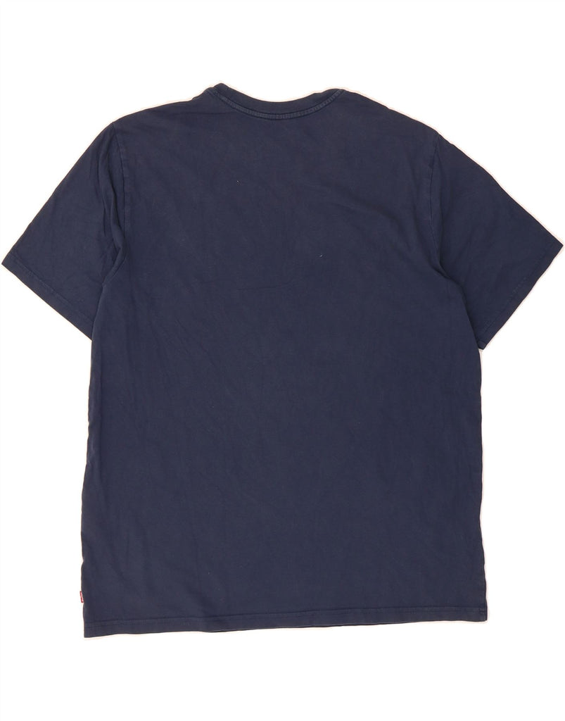 LEVI'S Mens Relaxed Fit Graphic T-Shirt Top Large Navy Blue Cotton Vintage Levi's and Second-Hand Levi's from Messina Hembry 