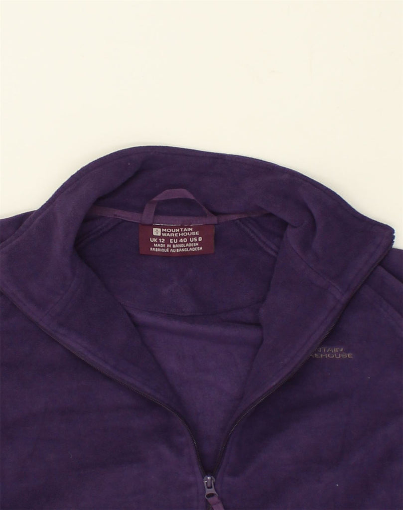 MOUNTAIN WAREHOUSE Womens Fleece Jacket UK 12 Medium Purple Polyester | Vintage Mountain Warehouse | Thrift | Second-Hand Mountain Warehouse | Used Clothing | Messina Hembry 