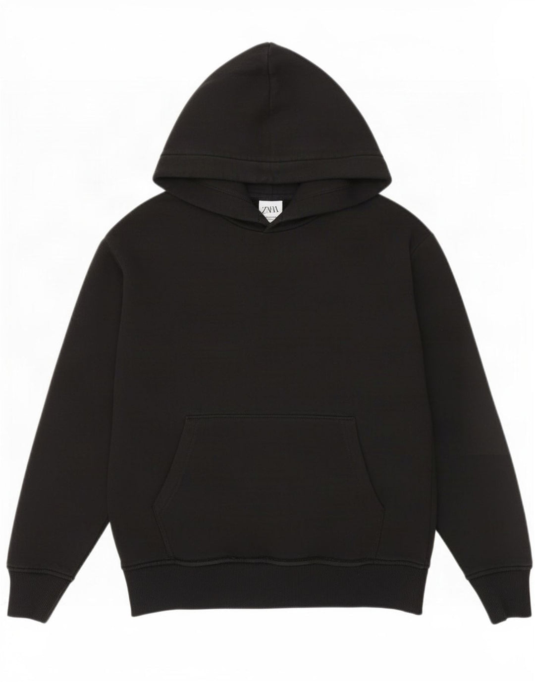 Zara Mens Hoodie Jumper Medium Black Cotton