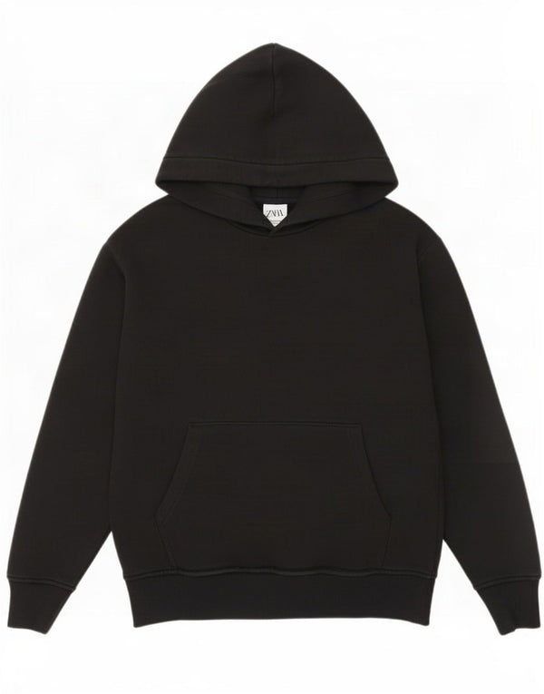 Zara Mens Hoodie Jumper Medium Black Cotton