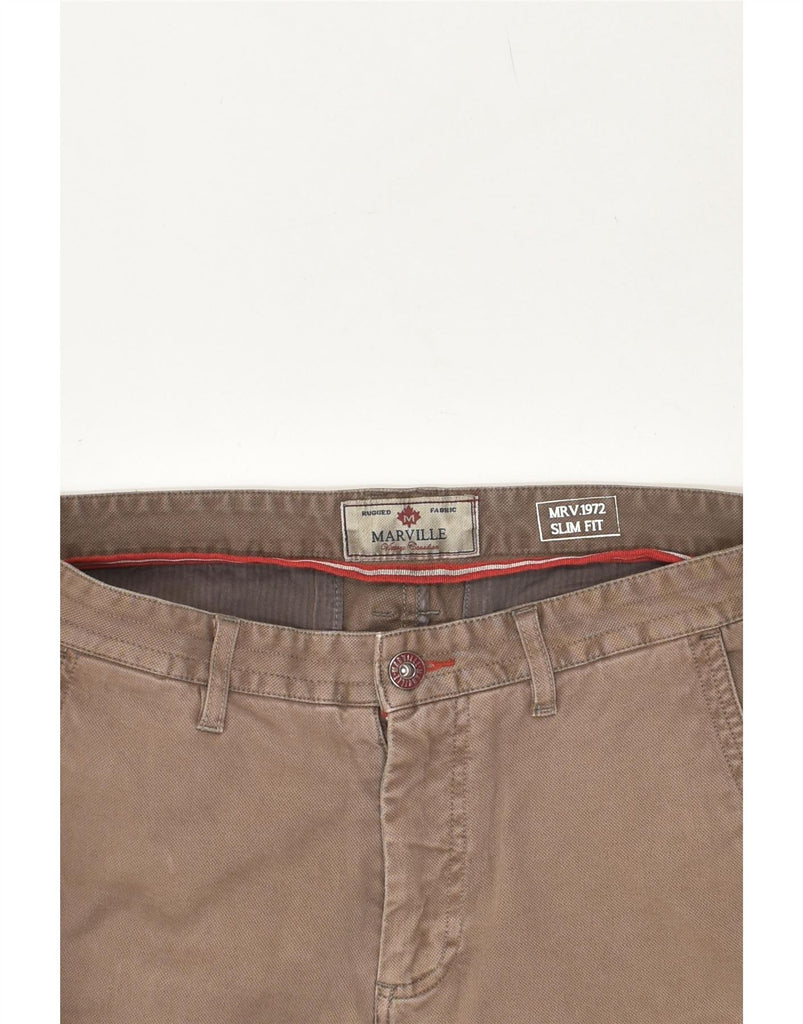 MARVILLE Mens Slim Fit Cargo Trousers W32 L32 Brown Cotton Vintage Marville and Second-Hand Marville from Messina Hembry 