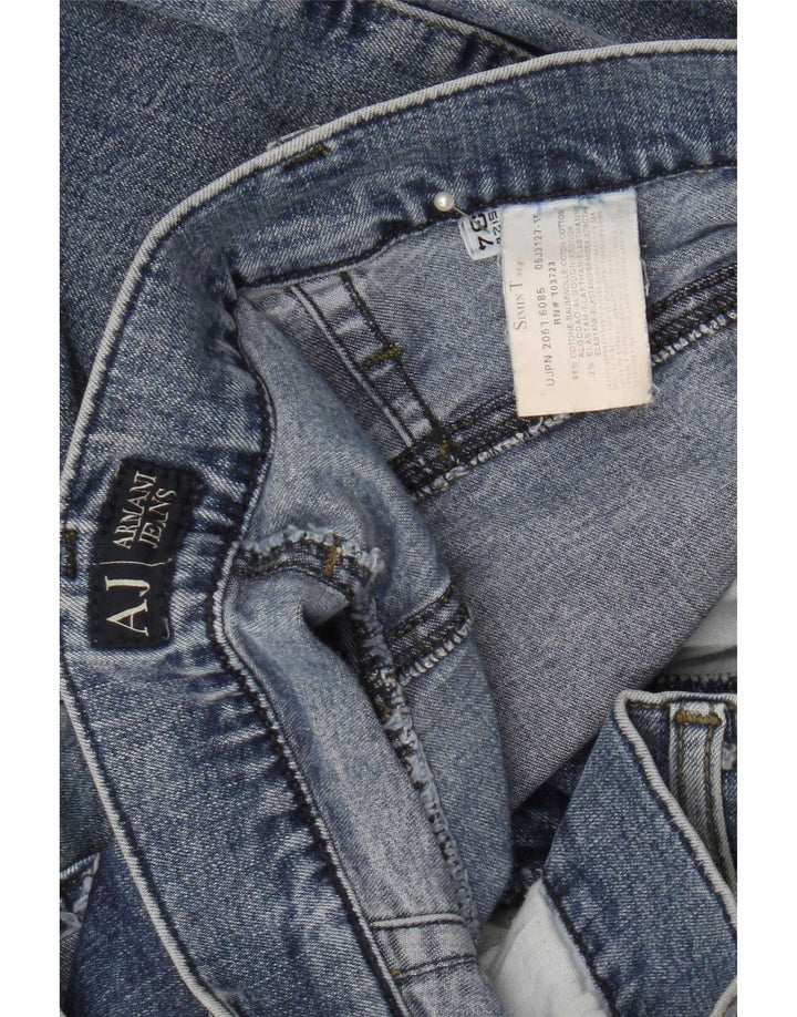 Armani Mens Straight Jeans W34 L30 Blue Cotton