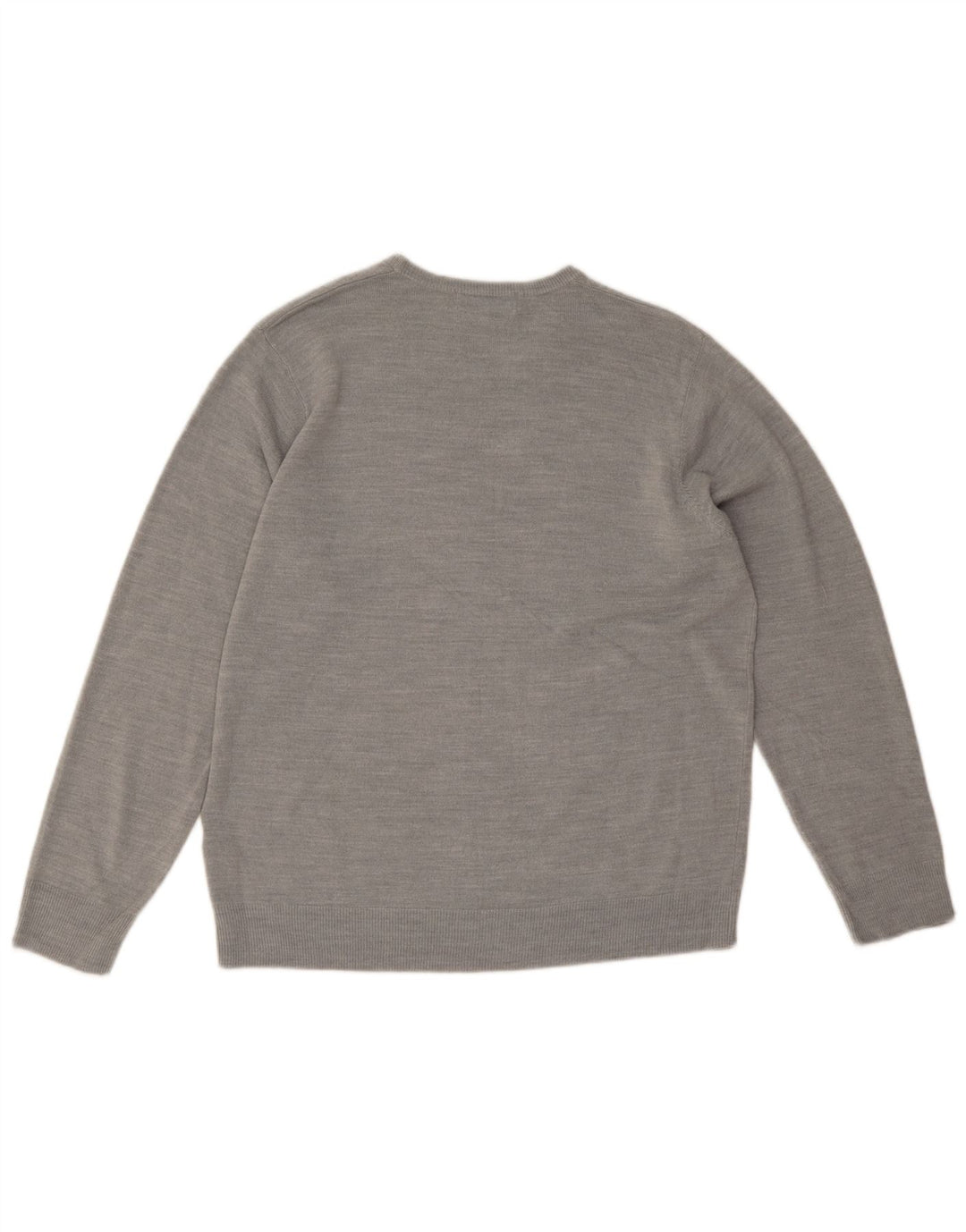 Marks & Spencer Mens Crew Neck Jumper Sweater Large Grey Acrylic