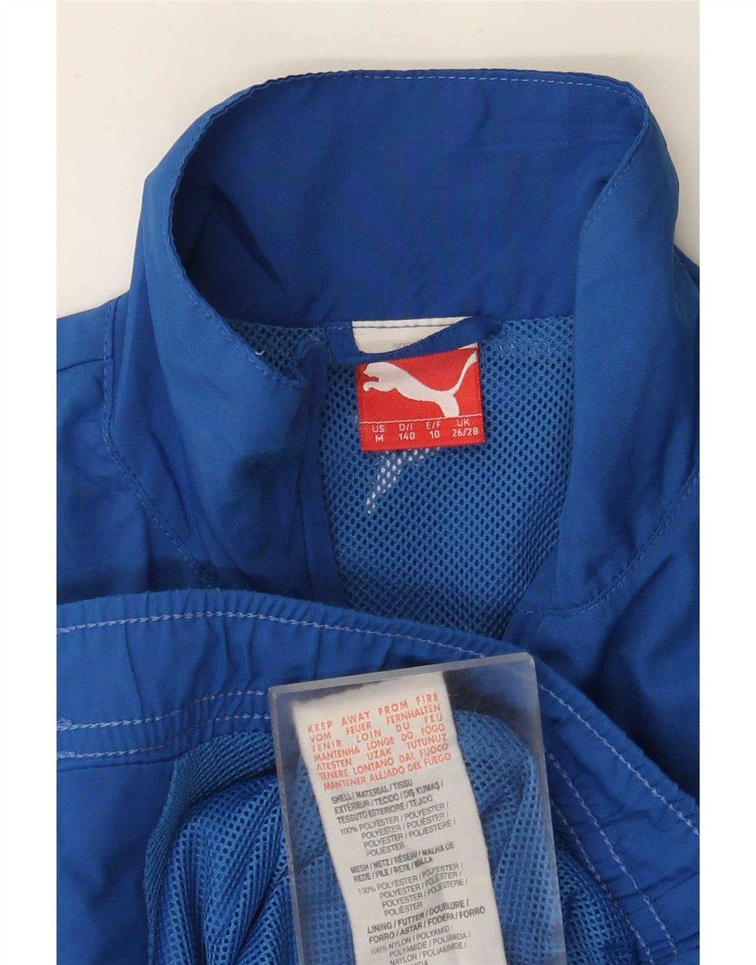 Puma Boys Graphic Tracksuit Top Jacket 9-10 Years Blue Polyester