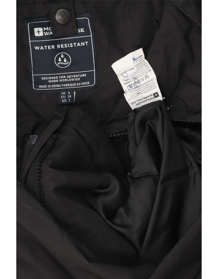 Mountain Warehouse Womens Hooded Rain Jacket UK 6 XS Black Polyester