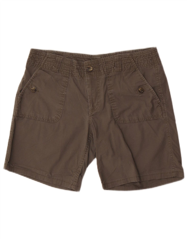 Dockers Womens Curvy Mid Rise Chino Shorts US 8 Medium W32  Grey Cotton