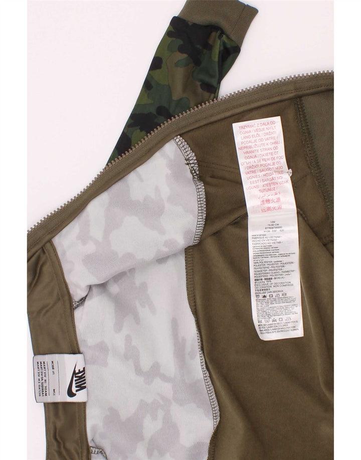 Nike Baby Boys Tracksuit Top Jacket 9-12 Months Khaki Camouflage Polyester