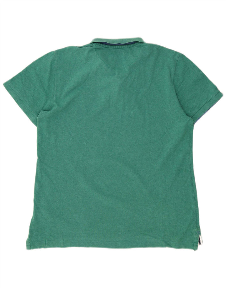 WHITE STUFF Mens Polo Shirt Large Green Cotton