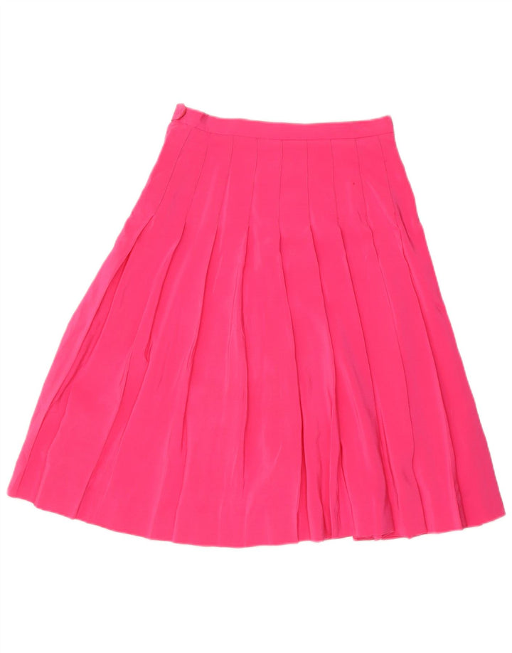 Vintage Womens Pleated Skirt W26 Small Pink