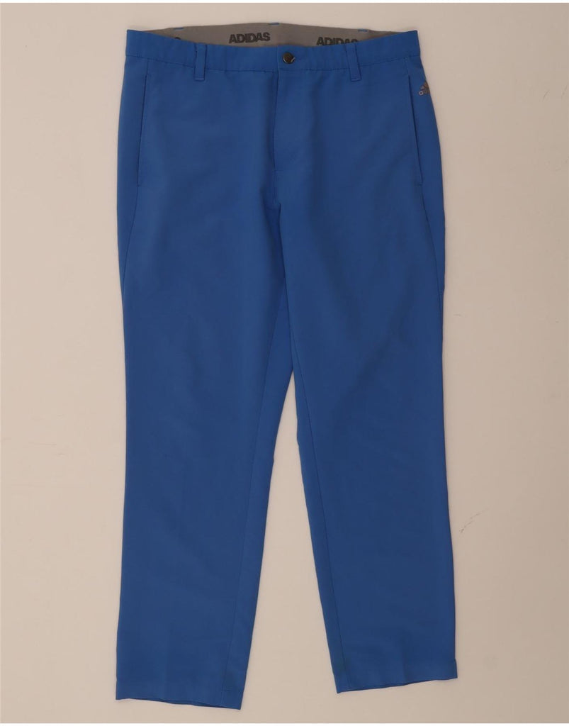 ADIDAS Mens Straight Chino Trousers W34 L30 Blue Polyester Vintage Adidas and Second-Hand Adidas from Messina Hembry 