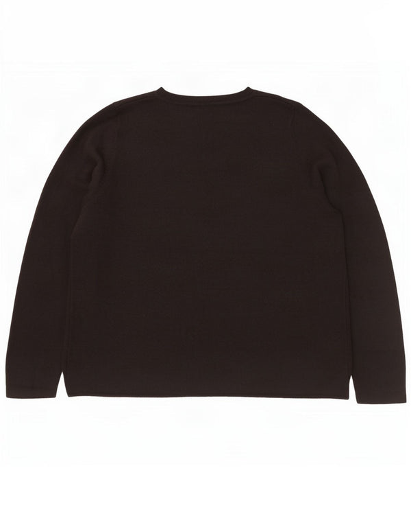 Marks & Spencer Womens Boat Neck Jumper Sweater UK 18 XL Brown Acrylic