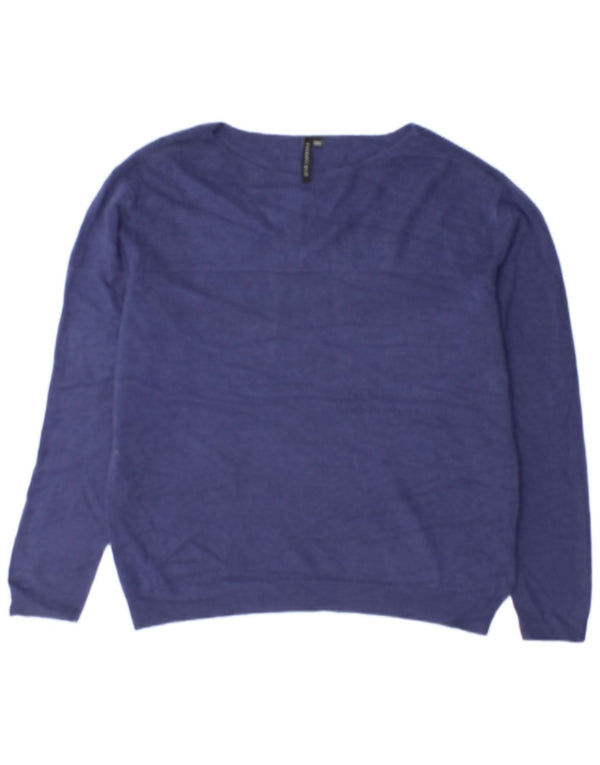 Essentials Womens Boat Neck Jumper Sweater UK 14/16 Large Navy Blue Acrylic