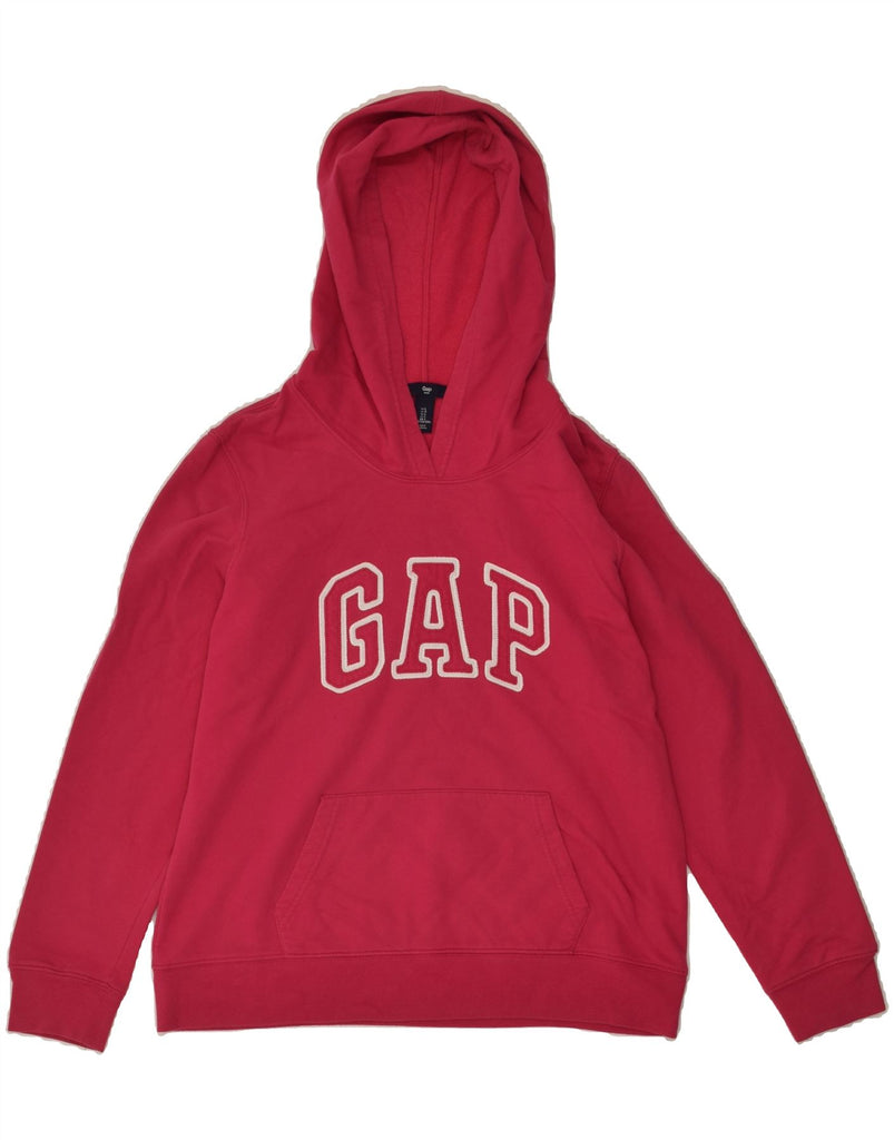 GAP Womens Graphic Hoodie Jumper UK 14 Large Pink Cotton | Vintage Gap | Thrift | Second-Hand Gap | Used Clothing | Messina Hembry 