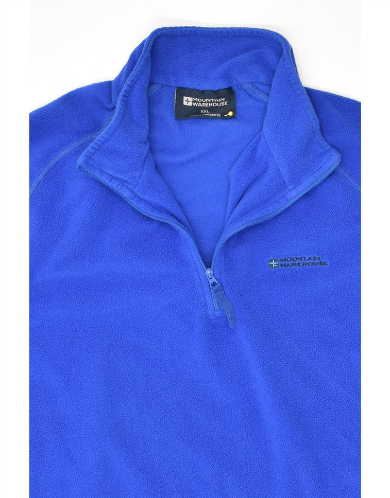 MOUNTAIN WAREHOUSE Mens Zip Neck Fleece Jumper 2XL Blue Polyester | Vintage Mountain Warehouse | Thrift | Second-Hand Mountain Warehouse | Used Clothing | Messina Hembry 