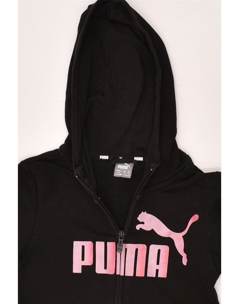 PUMA Boys Graphic Zip Hoodie Sweater 9-10 Years Black Cotton | Vintage Puma | Thrift | Second-Hand Puma | Used Clothing | Messina Hembry 