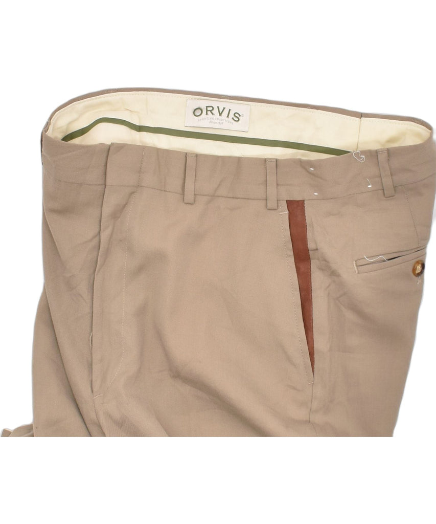 ORVIS Mens Straight Chino Trousers W34 L26 Brown Wool | Vintage | Thrift | Second-Hand | Used Clothing | Messina Hembry 