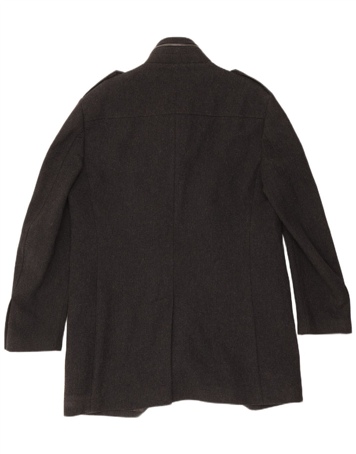 Zara Mens Military Overcoat UK 44 2XL Grey
