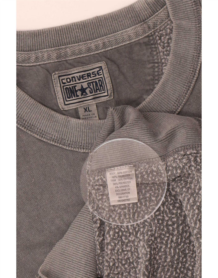 Converse Womens Sweatshirt Jumper UK 18 XL Grey Cotton