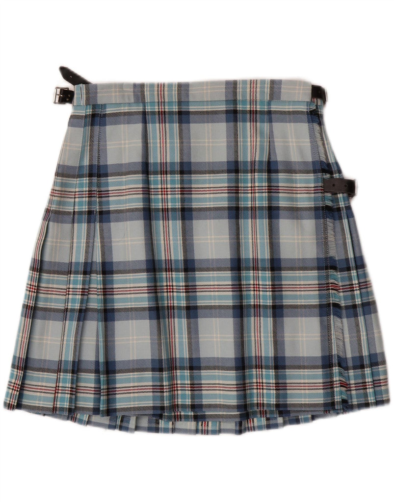 LOCHCARRON Womens Pleated Wrap Skirt UK 14 Medium W30 Blue Check New Wool Vintage Lochcarron and Second-Hand Lochcarron from Messina Hembry 