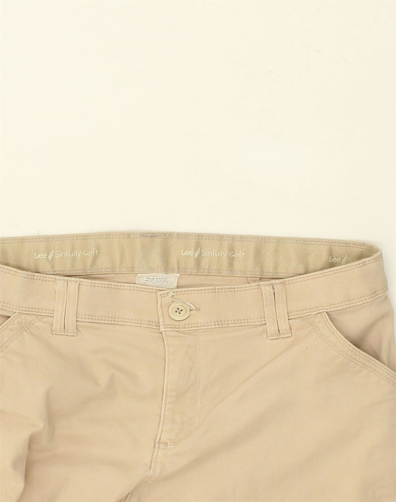 LEE Womens Straight Casual Trousers W32 L30  Beige Cotton | Vintage Lee | Thrift | Second-Hand Lee | Used Clothing | Messina Hembry 