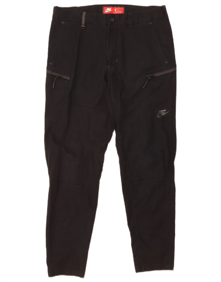 Nike Mens Tapered Cargo Trousers Medium W32 L29 Black Cotton