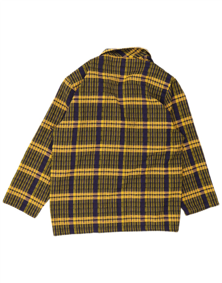Vintage Womens 2 Button Blazer Jacket UK 16 Large Yellow Check
