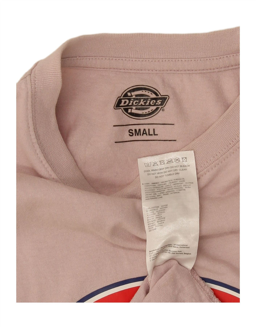 Dickies Mens Graphic T-Shirt Top Small Pink Cotton