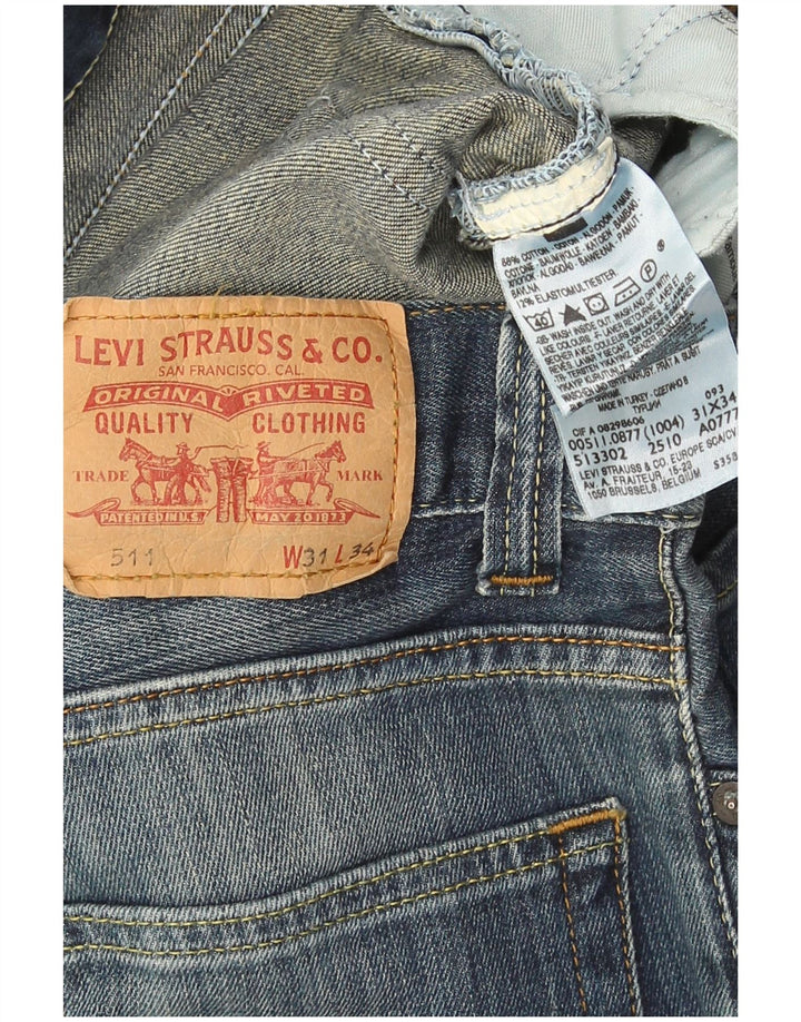 Levi's Mens 511 Slim Jeans W31 L34 Navy Blue Cotton